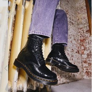 Dr Martens 1460 LEOPARD EMBOSS PATENT LEATHER BOOTS